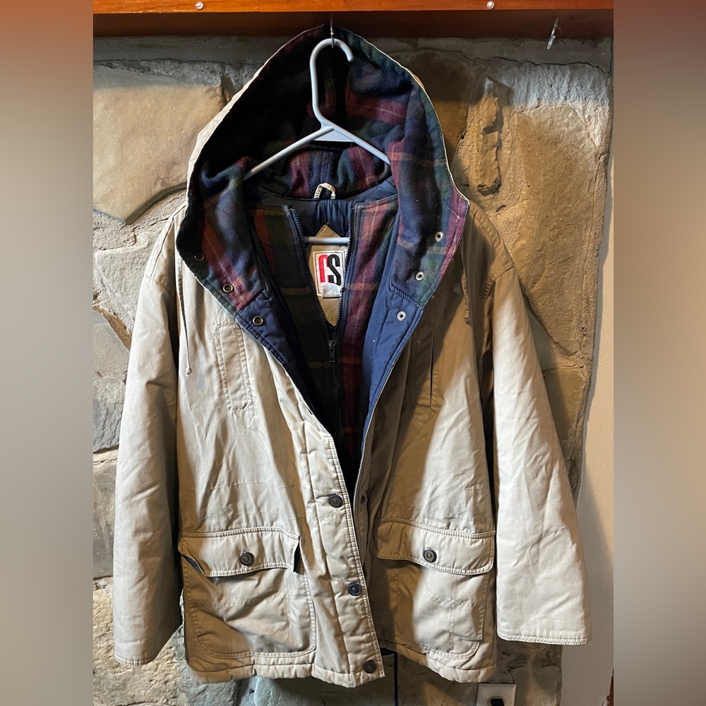 CS Essentials Medium Women’s Beige Parka Coat with Hood